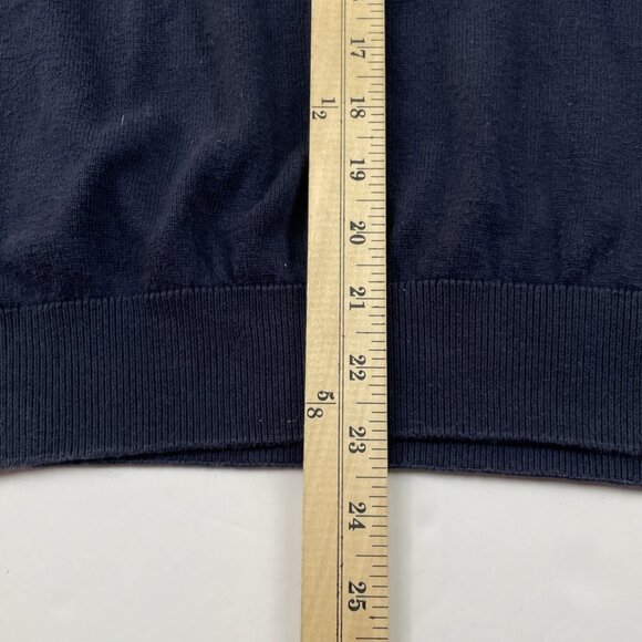 Lacoste Sweater Men’s L Navy V-Neck Classic Fit Cotton Timeless Knitwear Logo - Picture 7 of 8